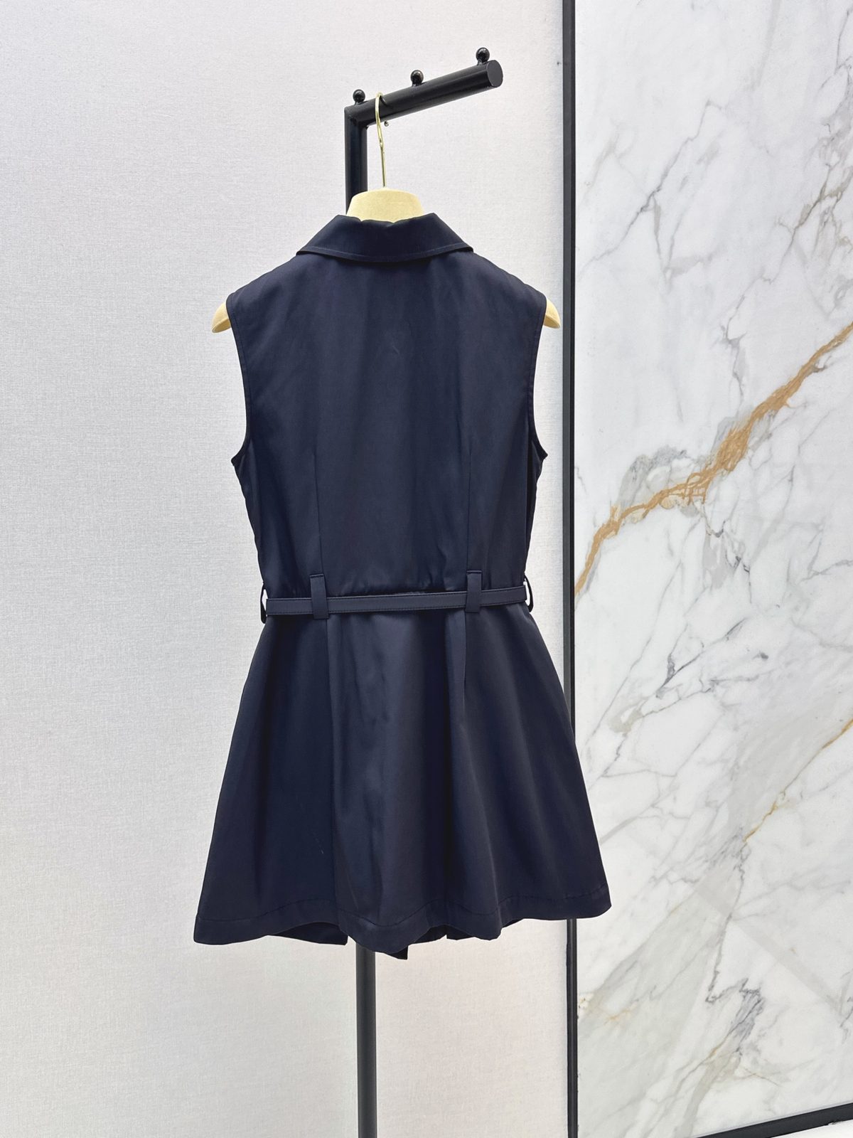Miu Miu Sleeveless Collared Button-Front Dress