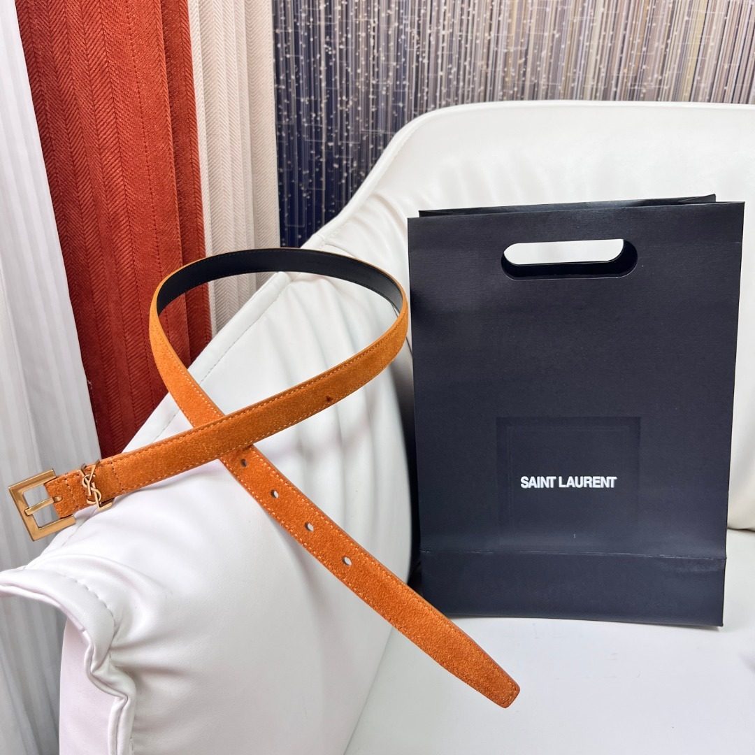 Saint Laurent Suede Leather Belt