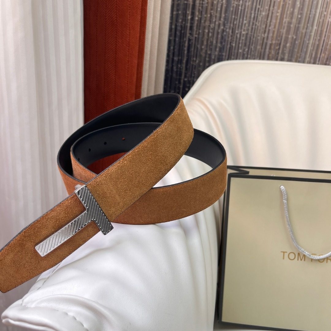 Tom Ford Suede Leather Reversible Belt