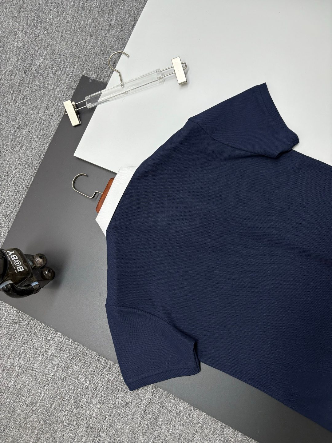 Burberry Polo Shirt Navy White Collar
