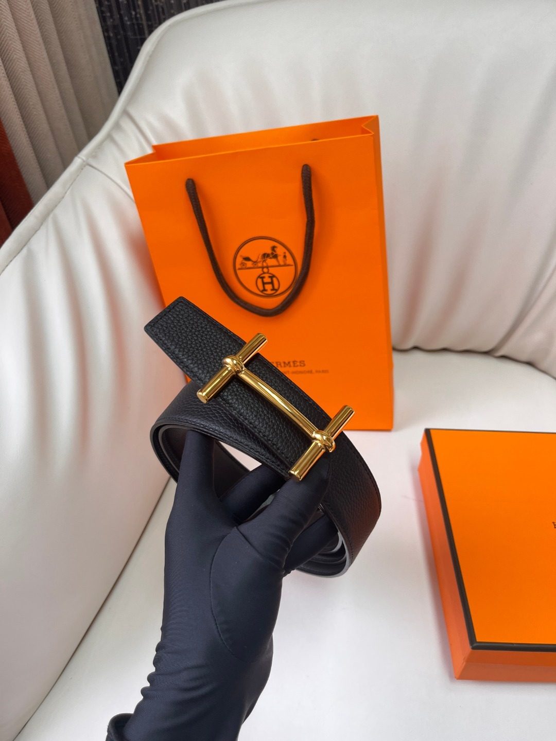 Hermès Constance Gold Buckle Leather Belt