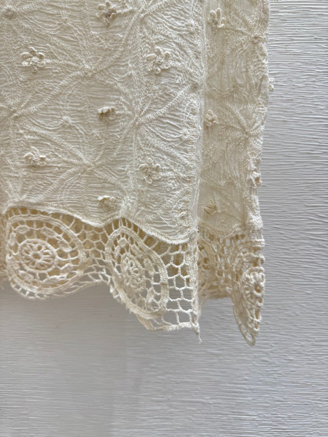 Ivory Lace Trim Detail Luxury Shirt