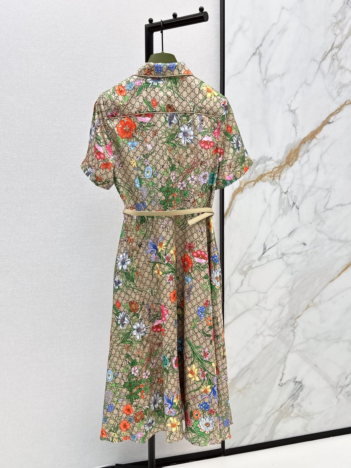 Gucci GG Floral Print Shirt Dress