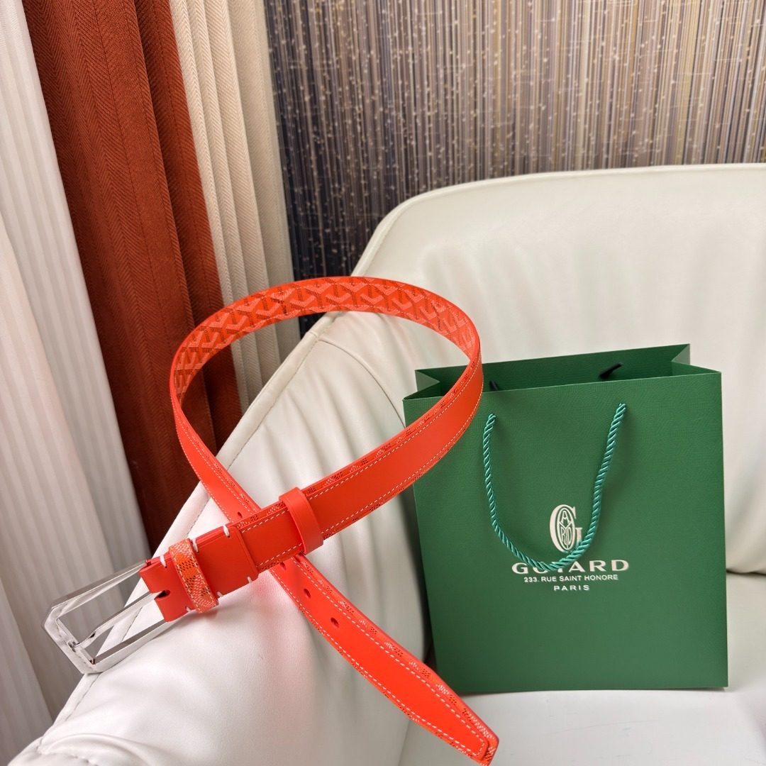 Gucci GG Crocodile Embossed Orange Leather Belt