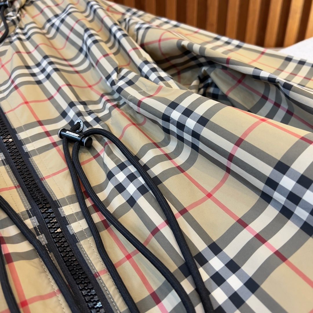 Burberry Vintage Check Hooded Windbreaker Jacket