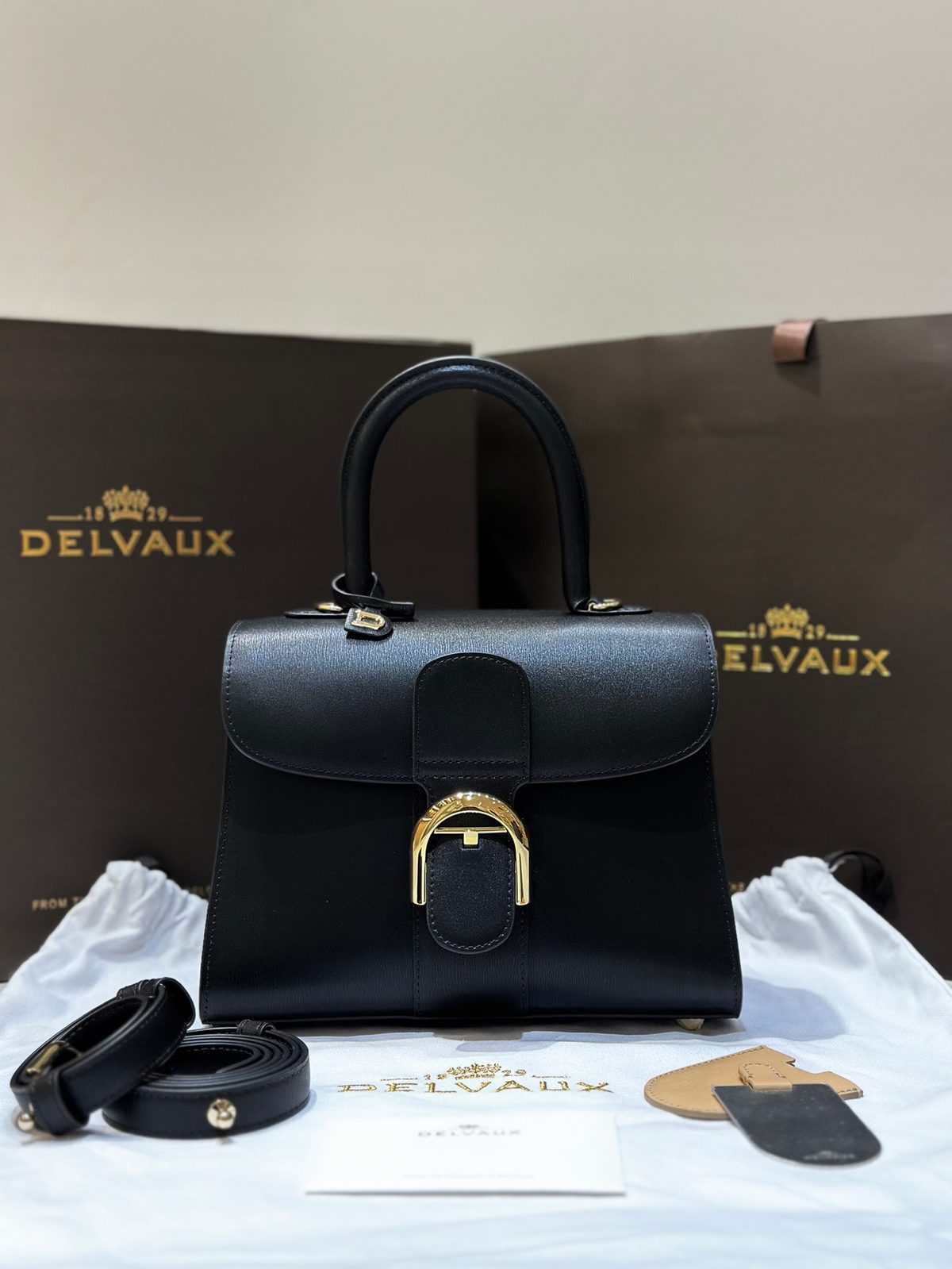Delvaux Brillant Top Handle Leather Bag