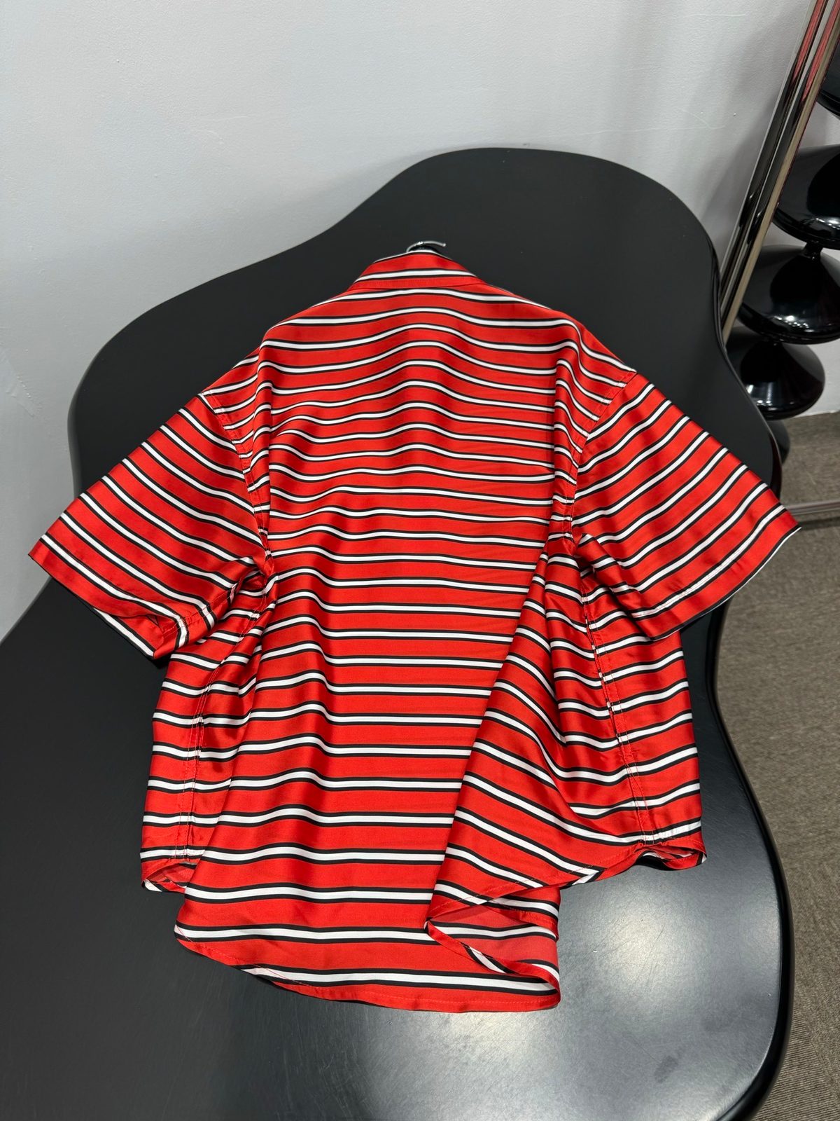 BB Striped Red Cotton Casual Shirt