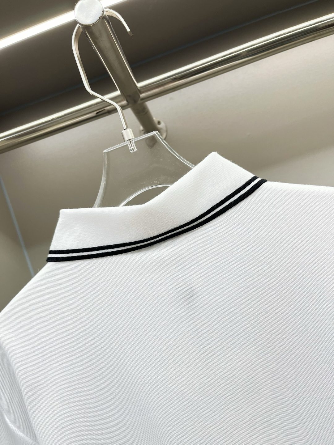 Moncler Striped Collar Polo Shirt