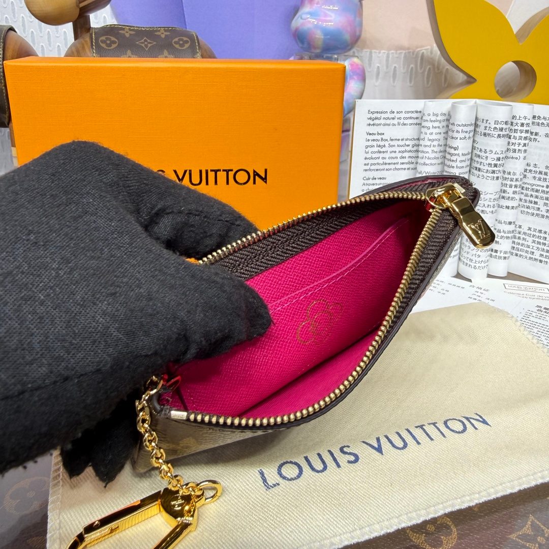 Louis Vuitton Damier Ebene Pouch with Chain