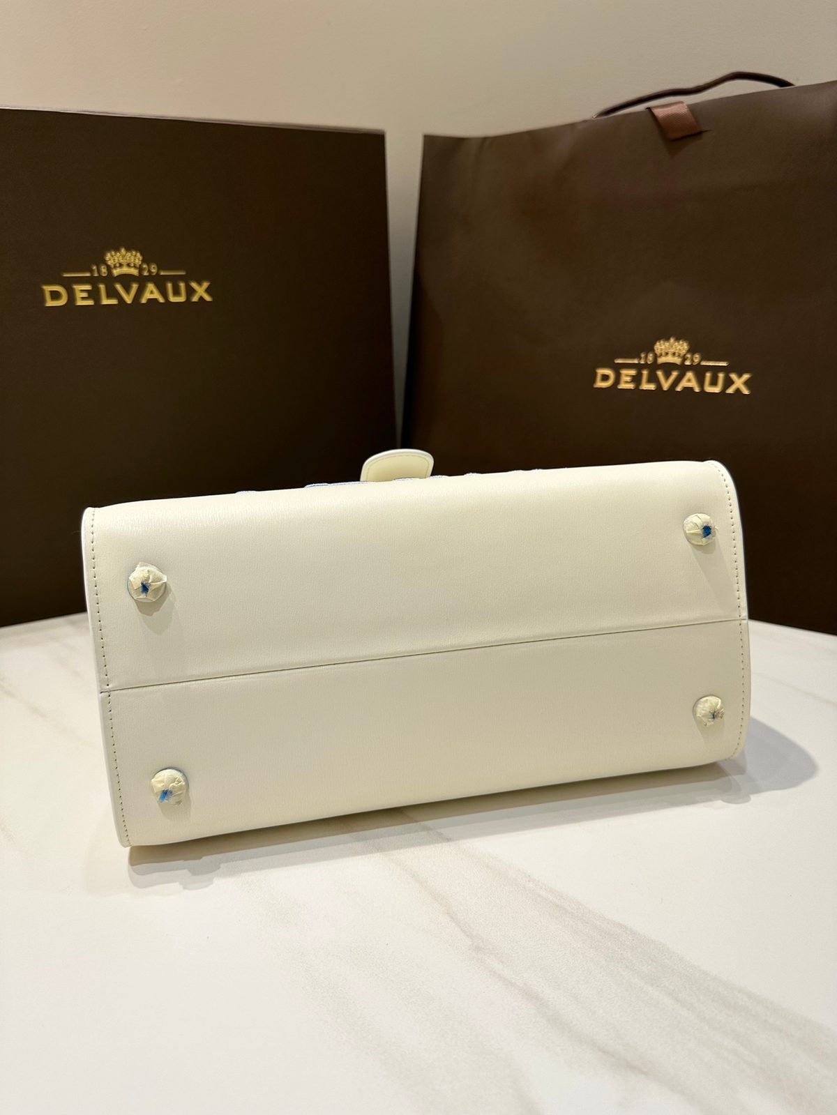 Delvaux Brillant Leather Handbag White