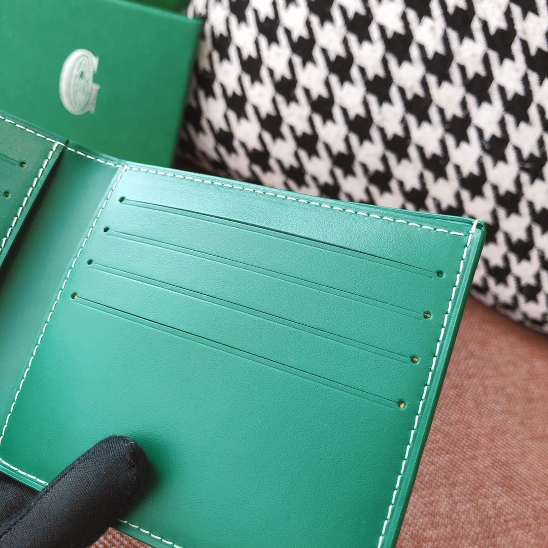 Goyard Paris Green Leather Card Holder Wallet