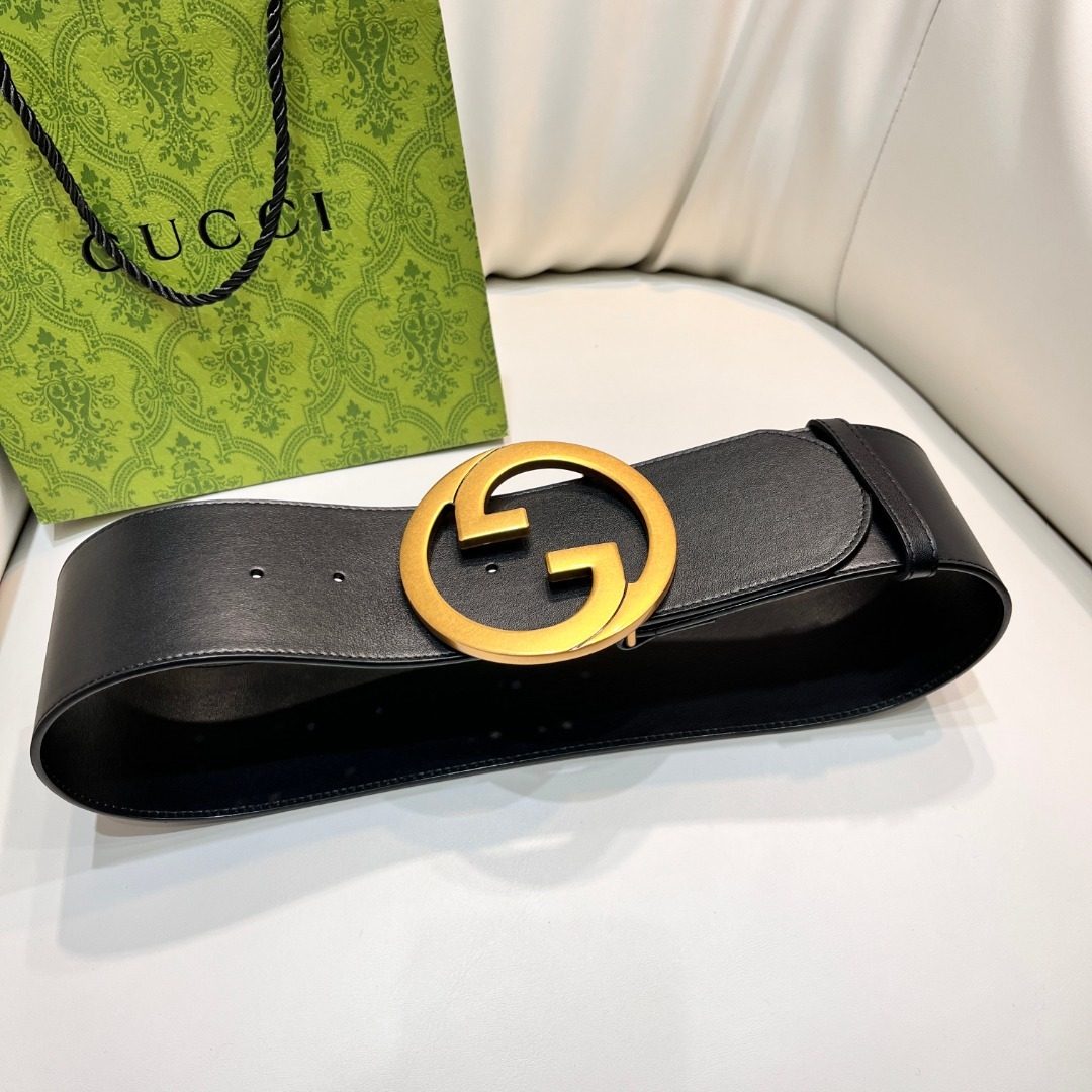 Gucci GG Marmont Black Leather Belt