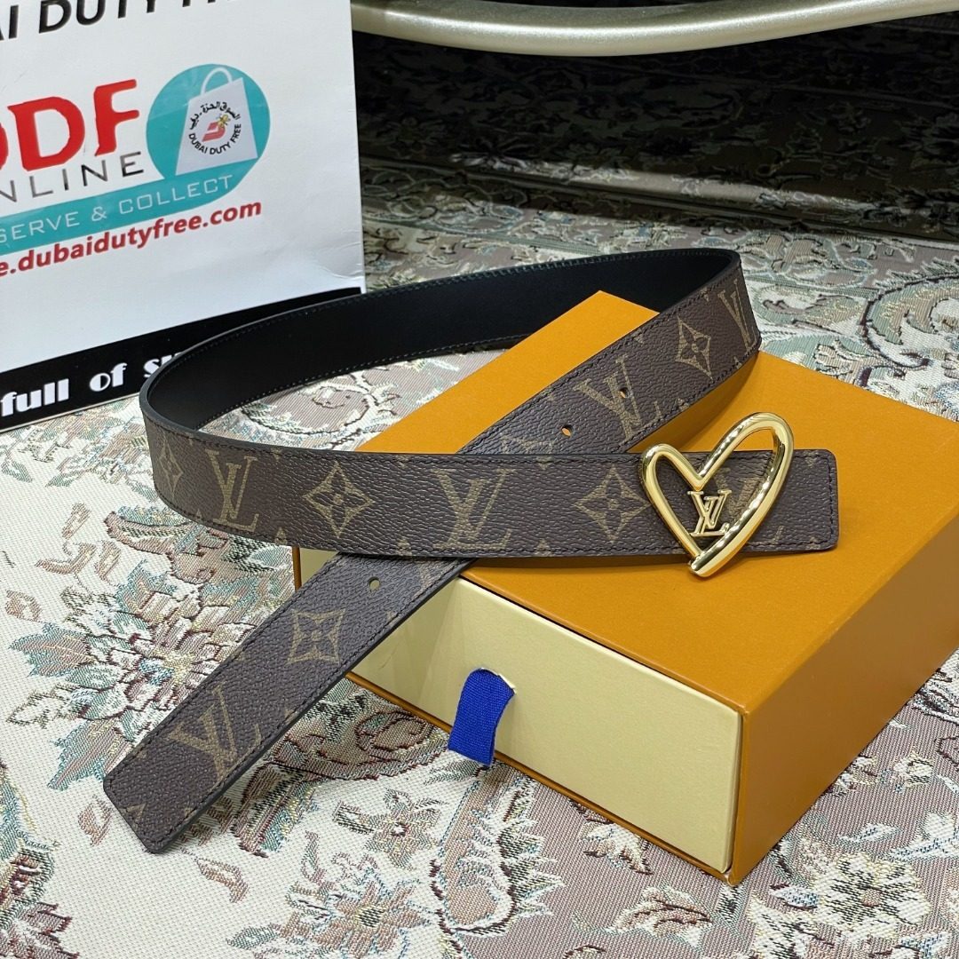 Louis Vuitton Monogram Heart Buckle Belt