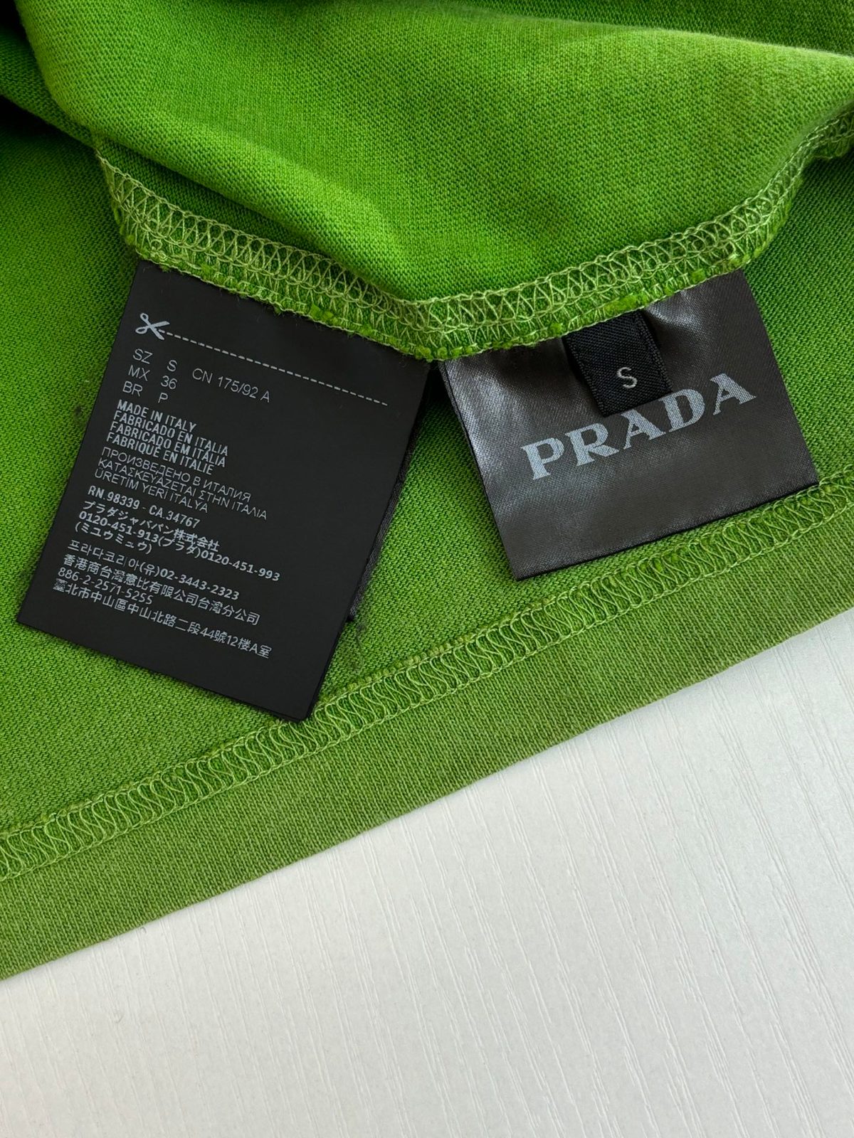 Prada Men's Green Cotton T-Shirt