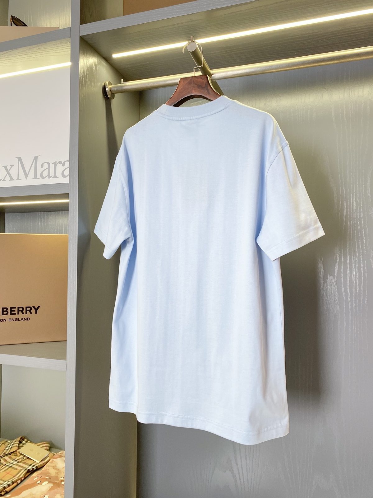 Burberry Logo Print T-Shirt Light Blue M