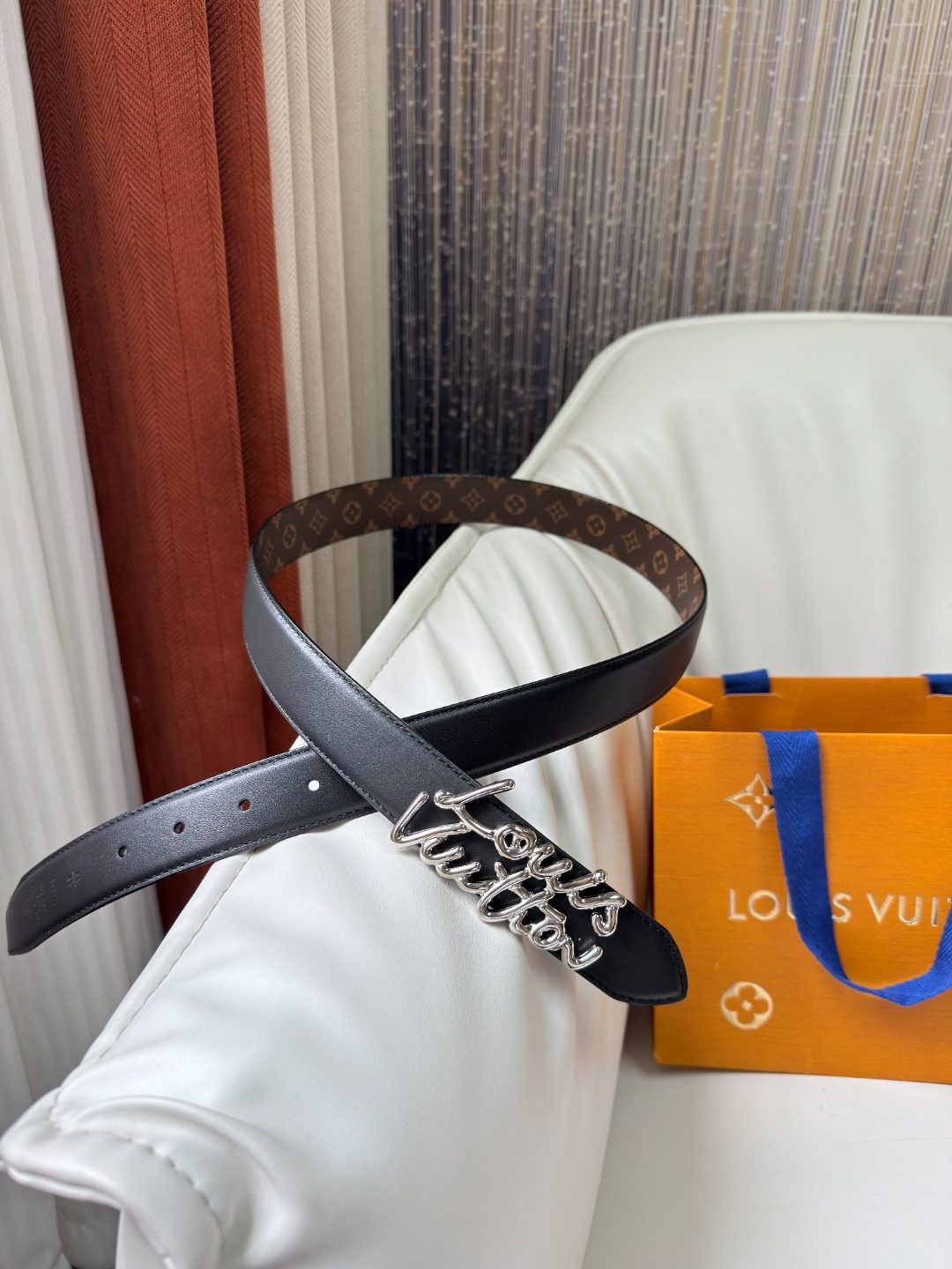 Louis Vuitton Monogram Chain Belt Black