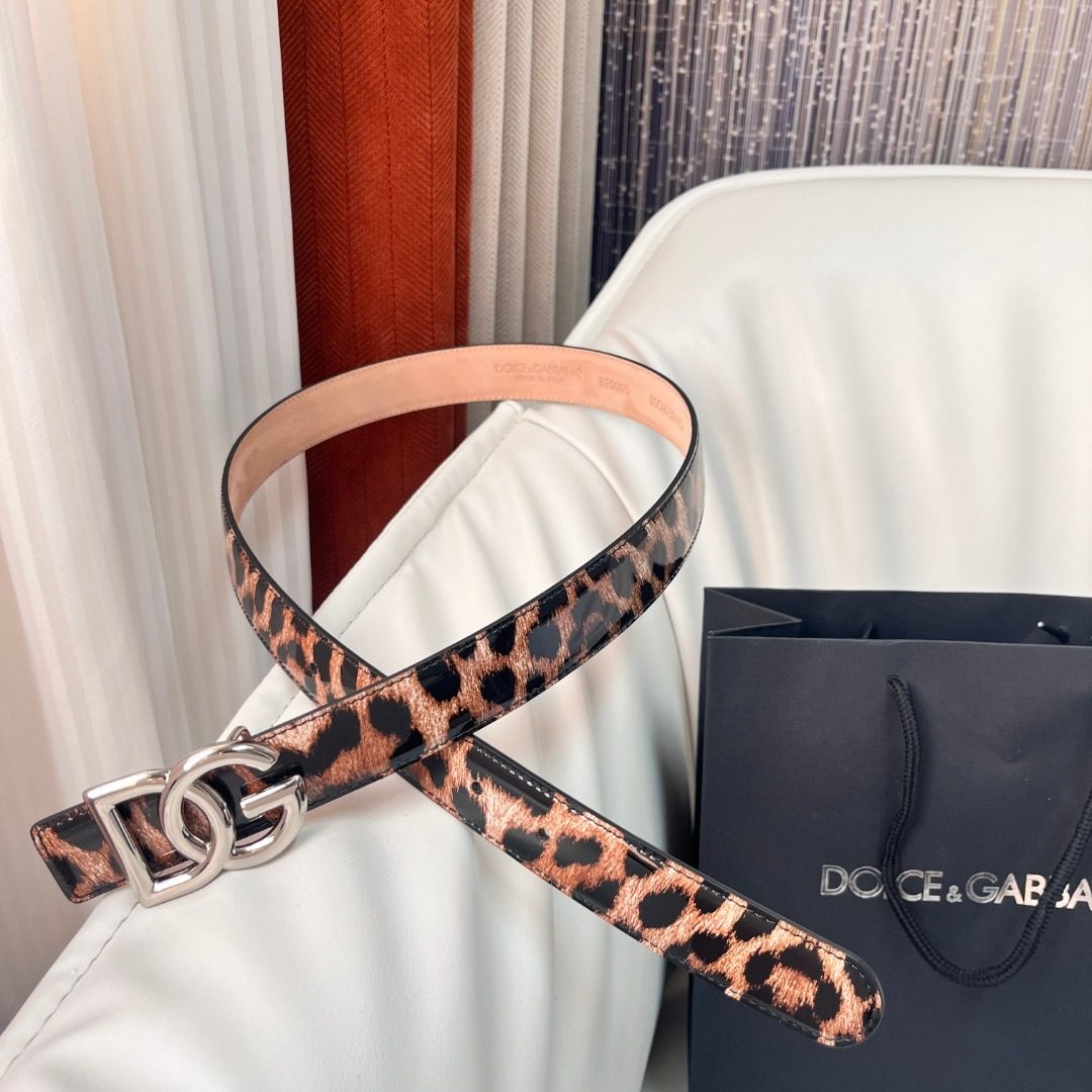 Dolce & Gabbana Leopard Print Leather Belt