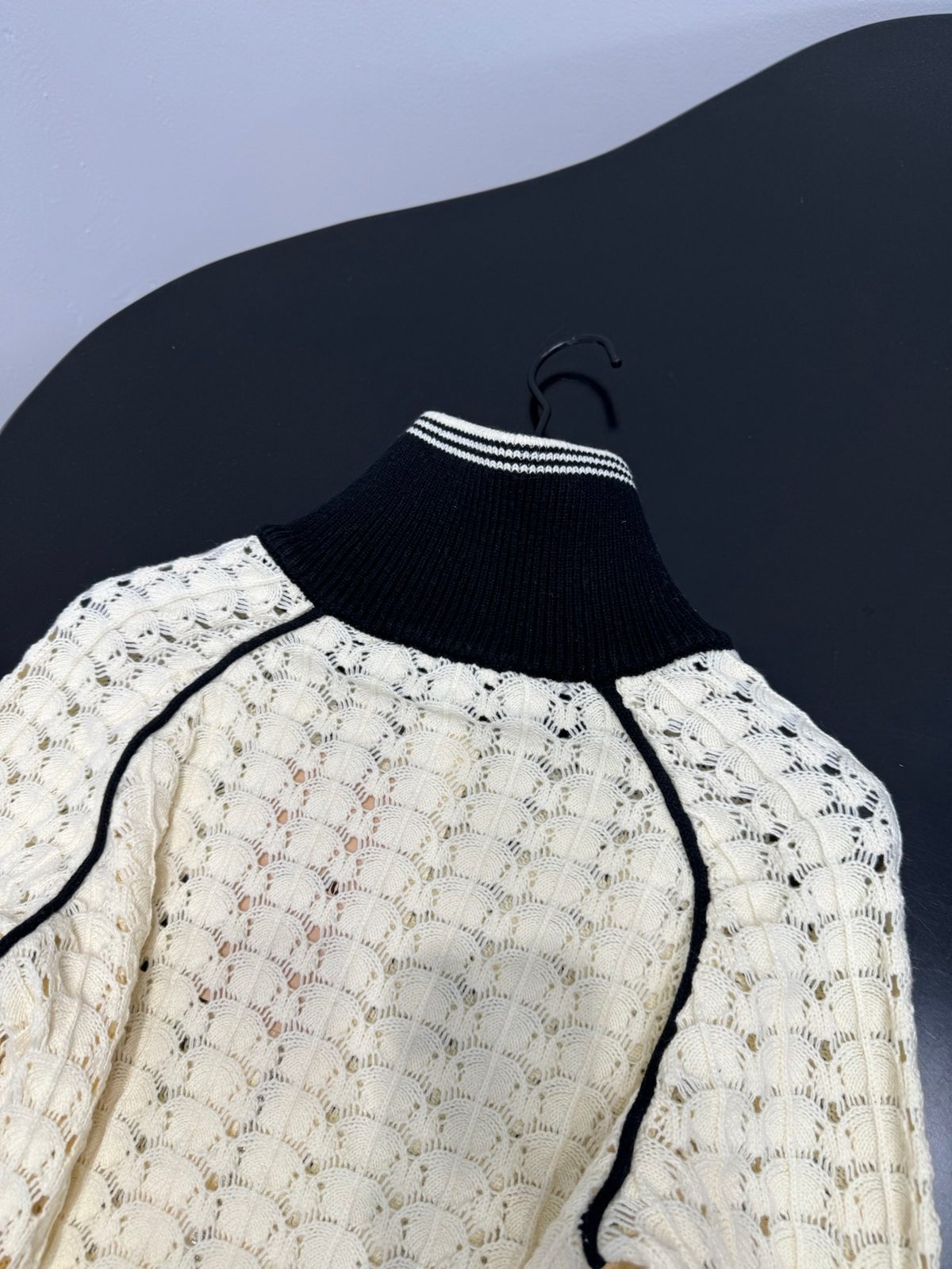 Prada Cable Knit Zip-Up Cardigan Sweater