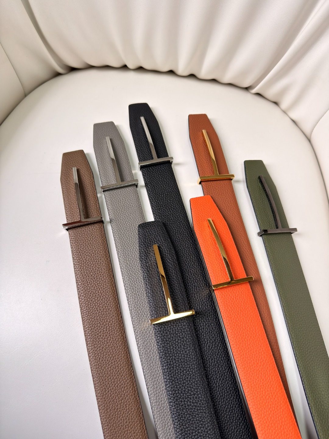 Tom Ford Leather Belt with Metal Buckle