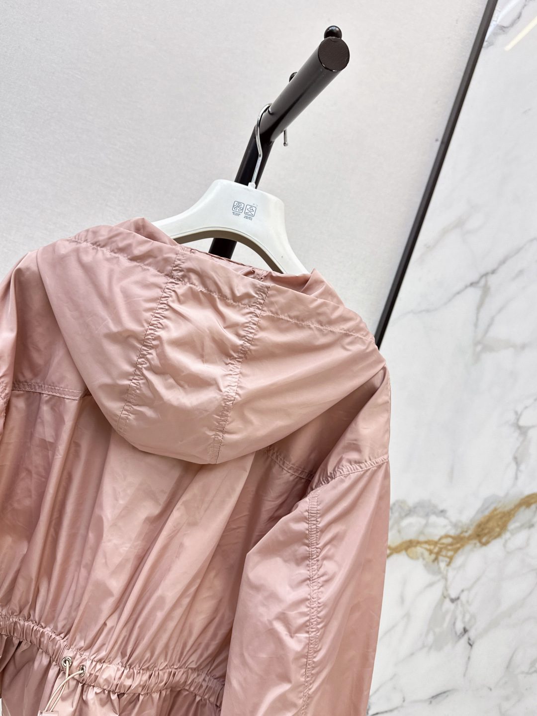 Hooded Nylon Windbreaker Jacket Pink