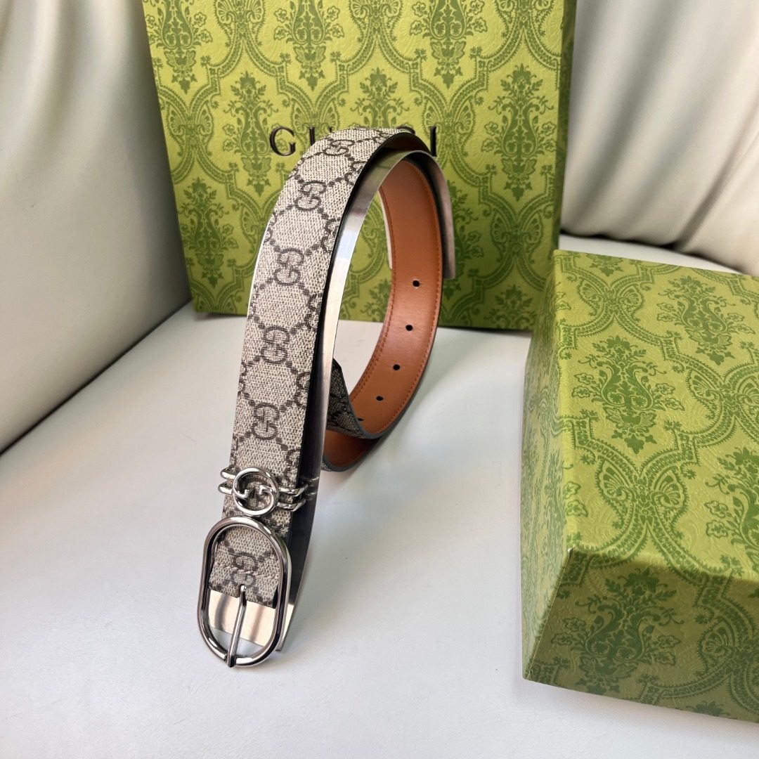Gucci GG Supreme Canvas Leather Belt