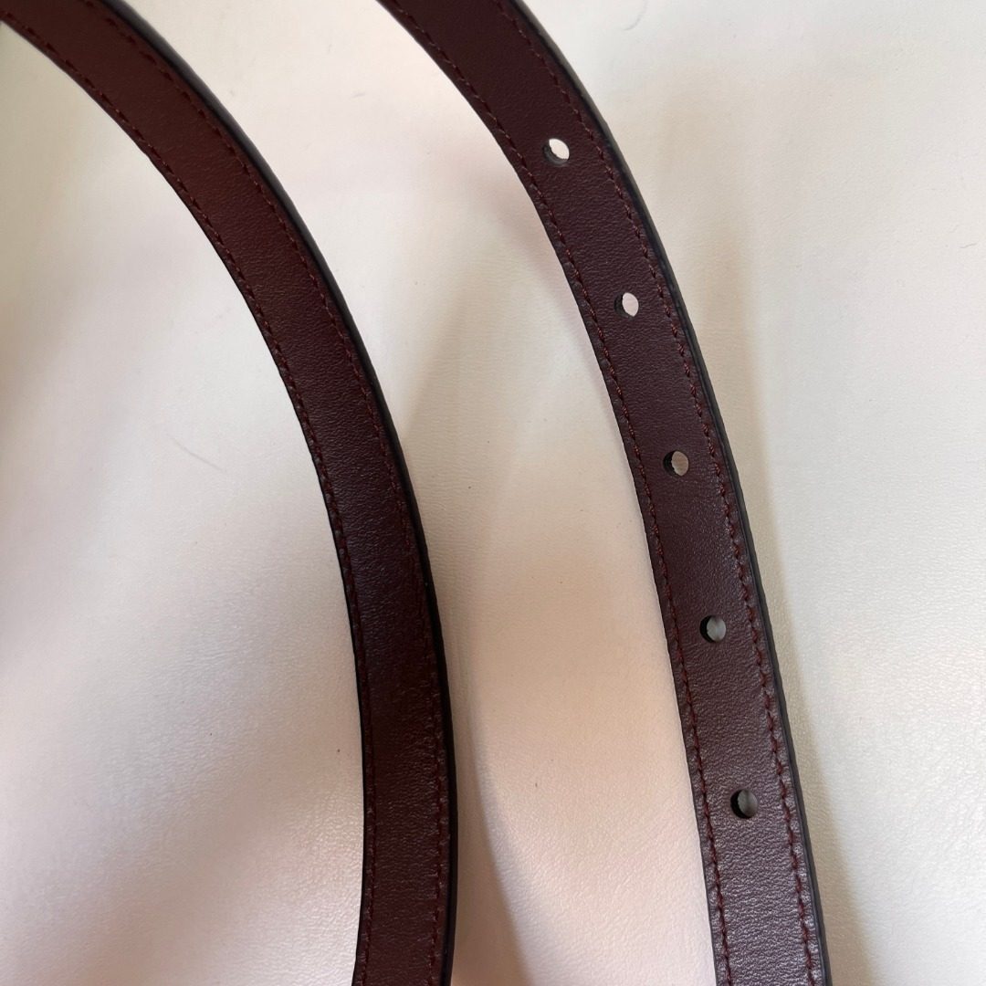 Prada Leather Belt with Gold Buckle