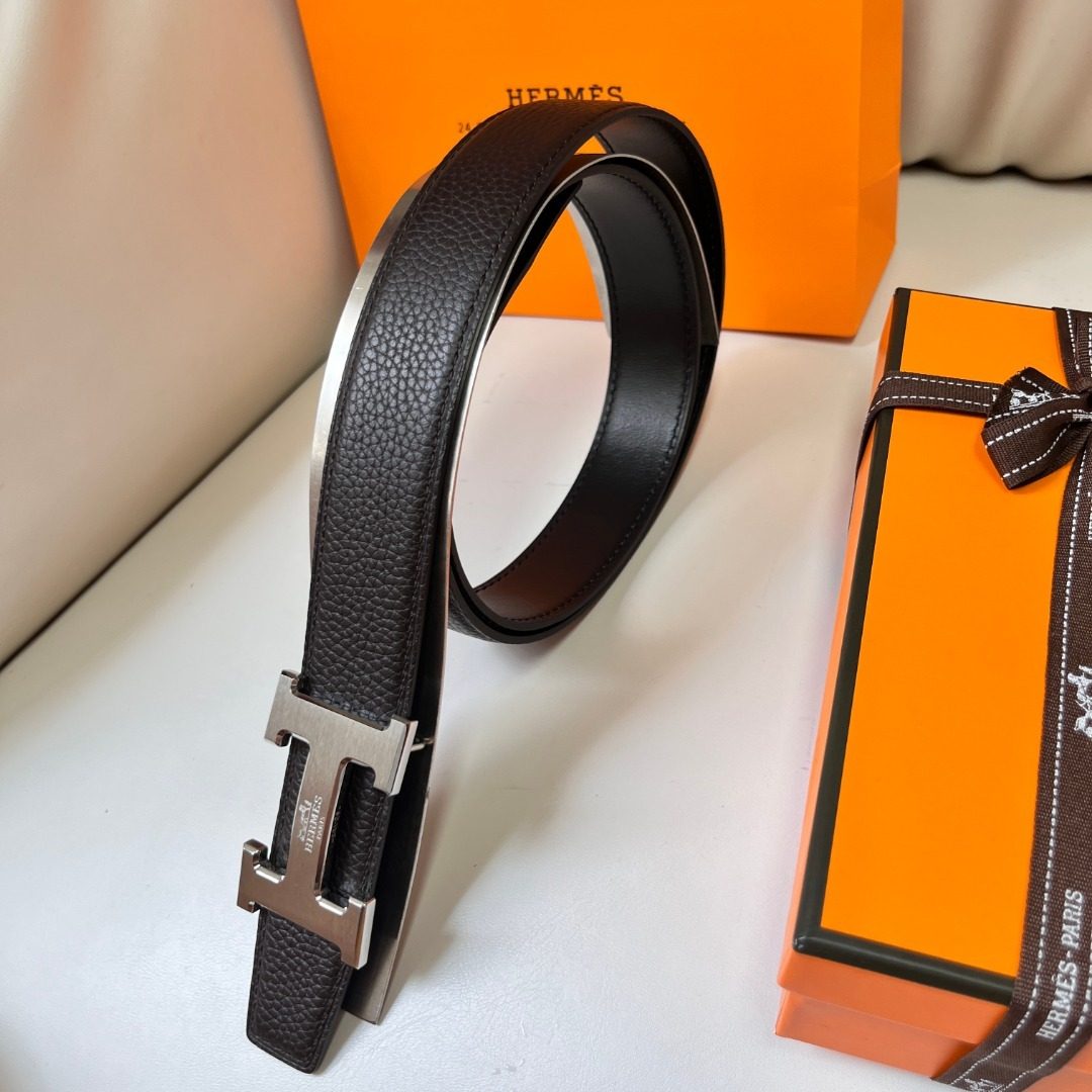 Hermès Leather H Buckle Belt