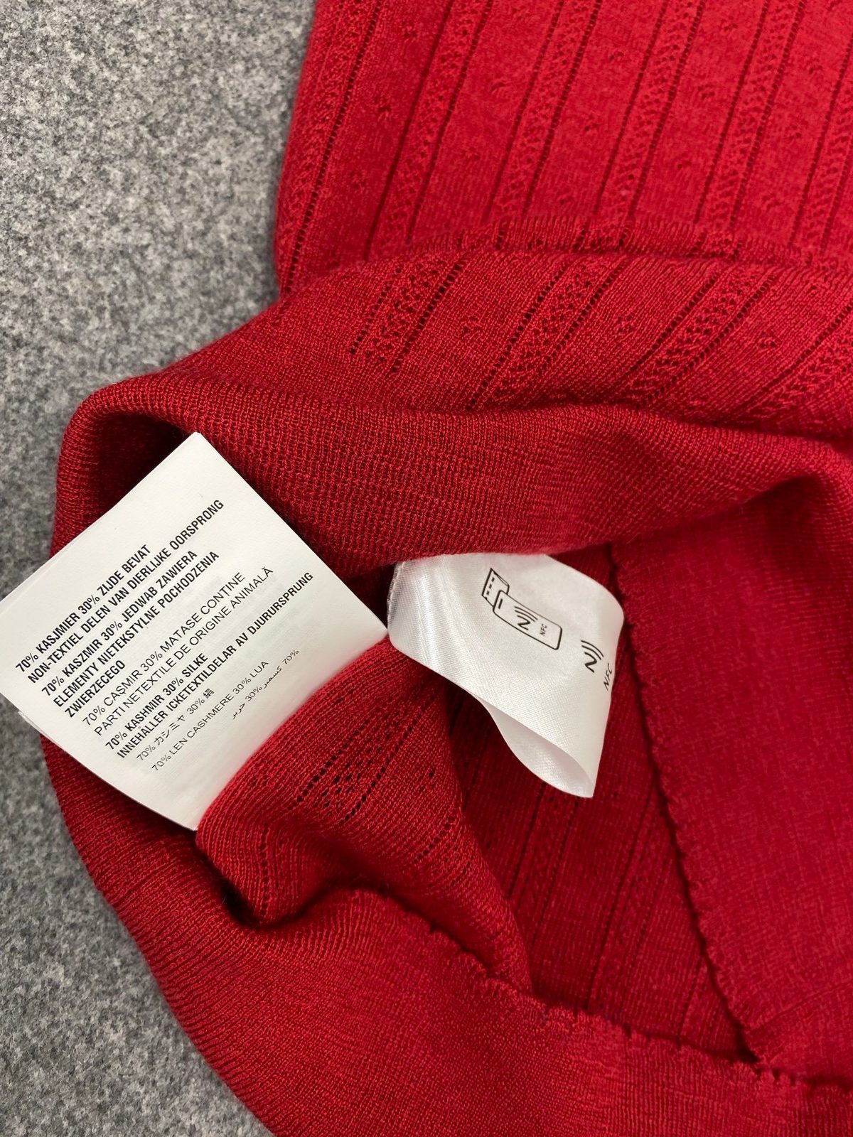 Red Ribbed Knit Crewneck Sweater