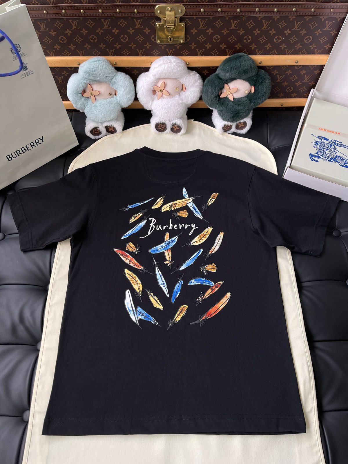 Burberry Feather Motif Black T-Shirt