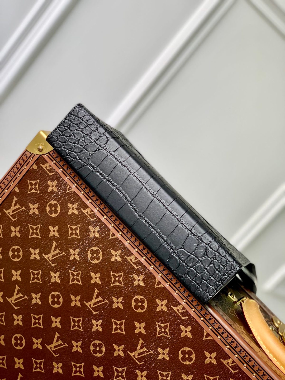 Louis Vuitton Monogram Crocodile Clutch Bag