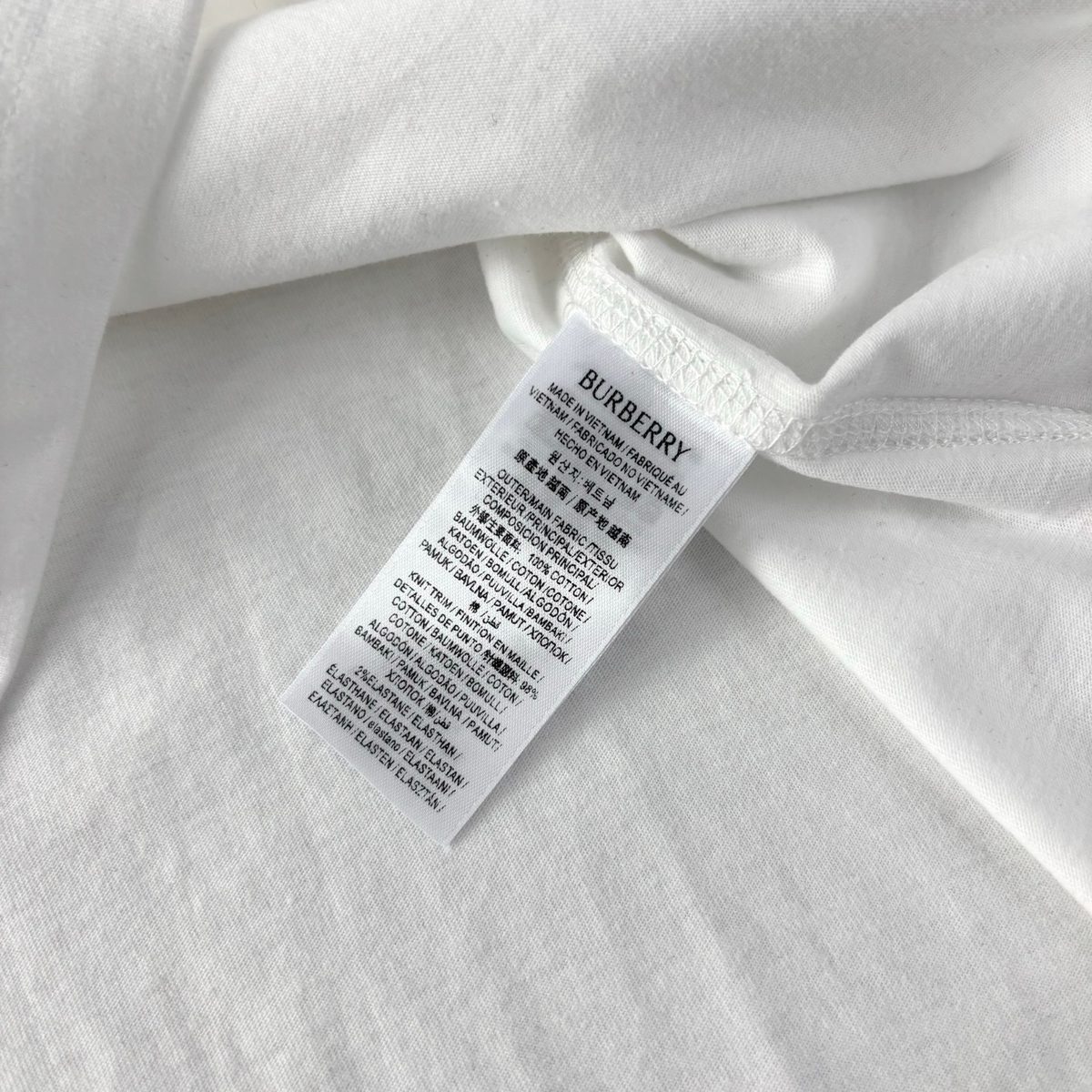 Burberry Check Sleeve Cotton T-Shirt