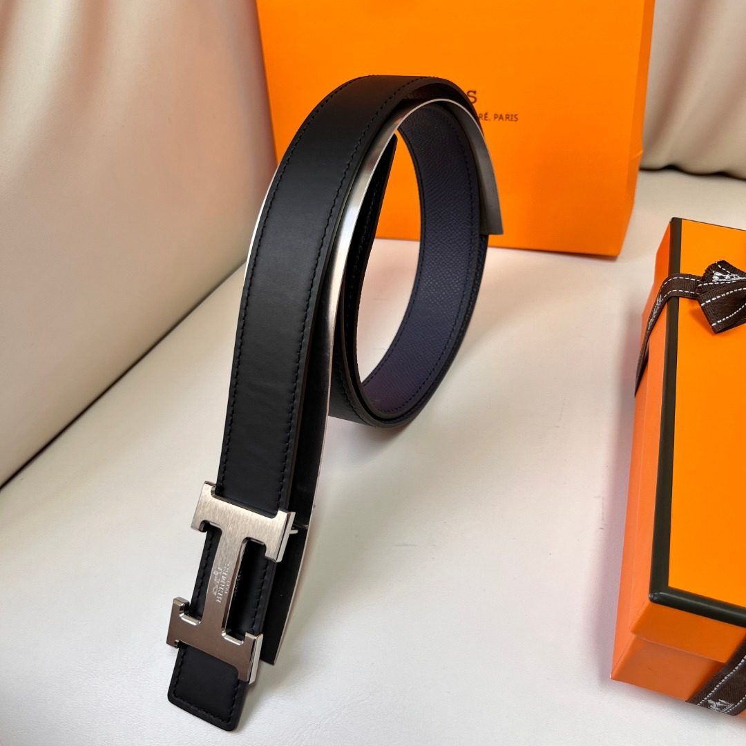Hermès H Reversible Leather Belt