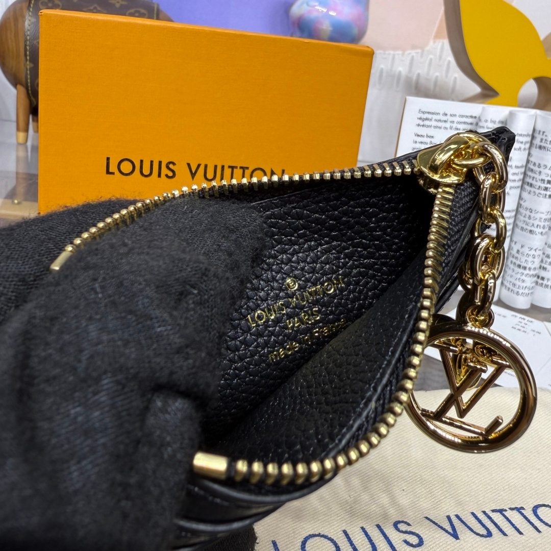 Louis Vuitton Black Leather Key Pouch Wallet