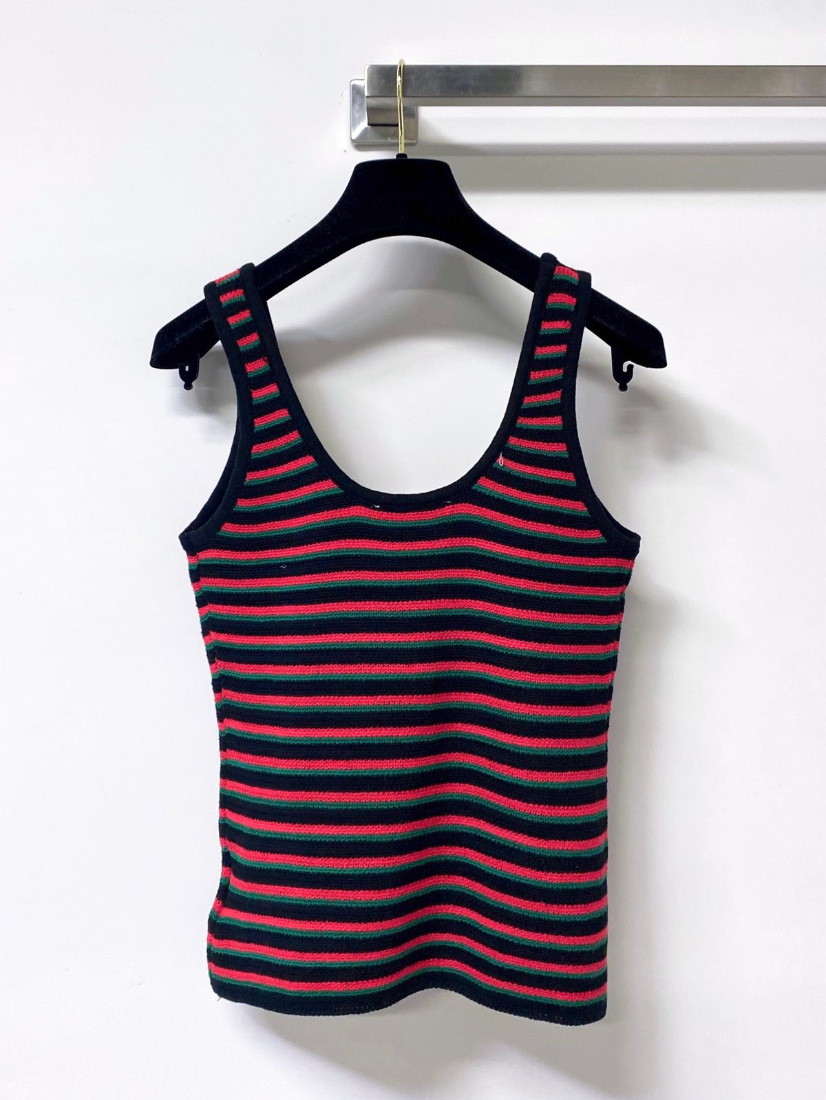 Miu Miu Striped Cotton Nitrile Tank Top