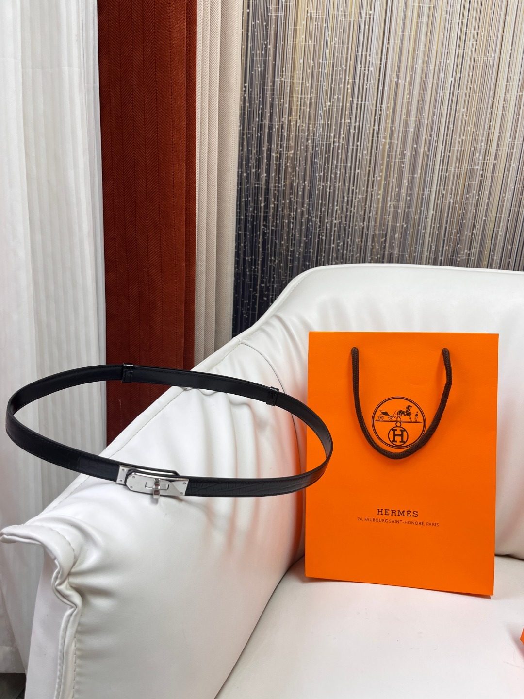 Hermès Kelly Leather Belt Black