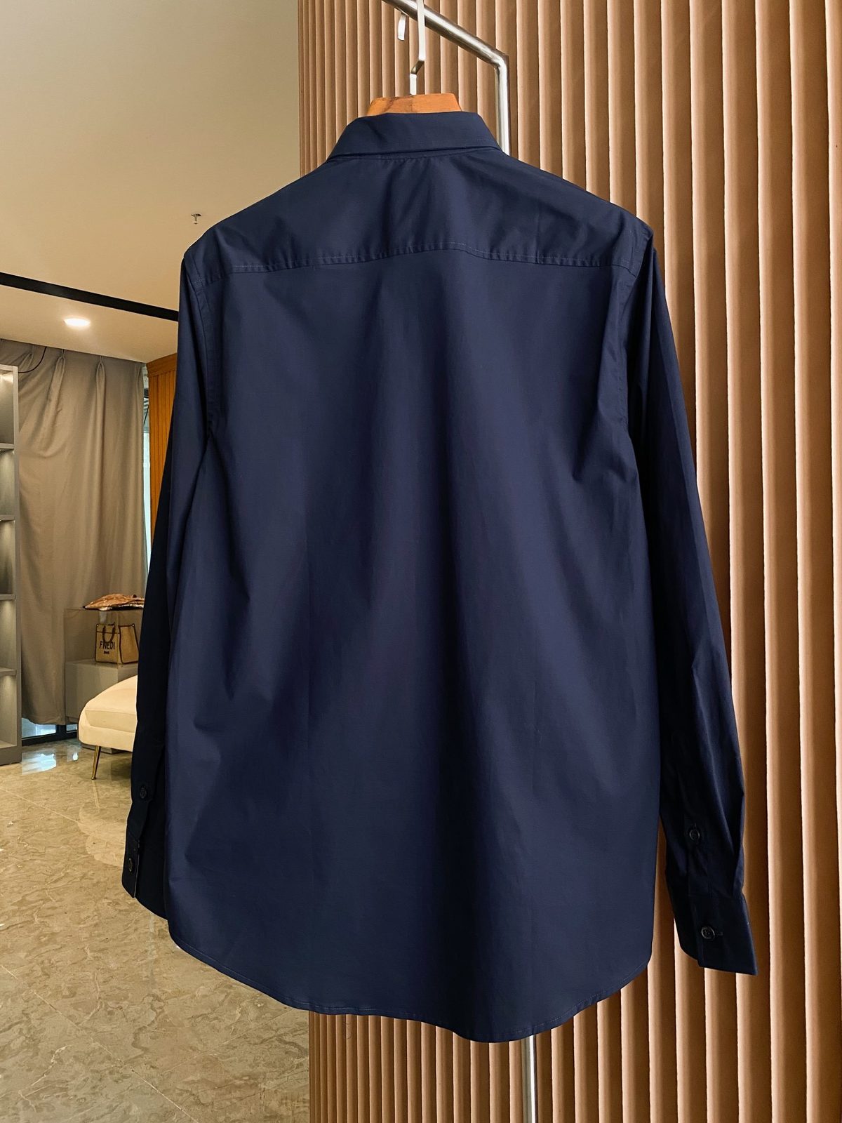 Burberry Men's Navy Cotton Button-Down Shirt