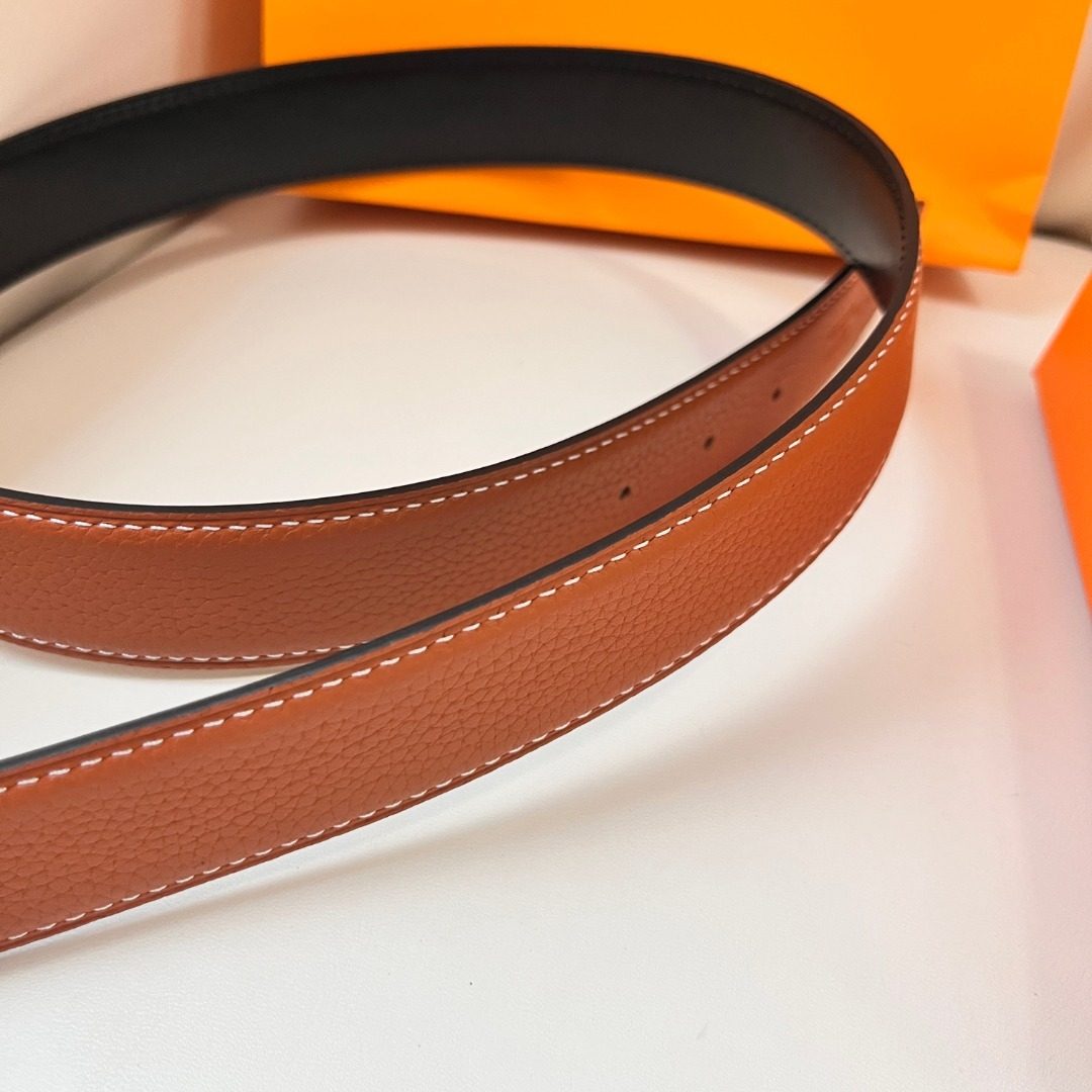 Hermès Reversible Leather H Belt