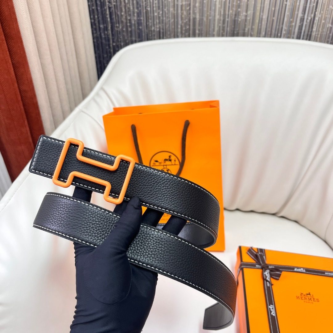 Hermès H Buckle Reversible Leather Belt