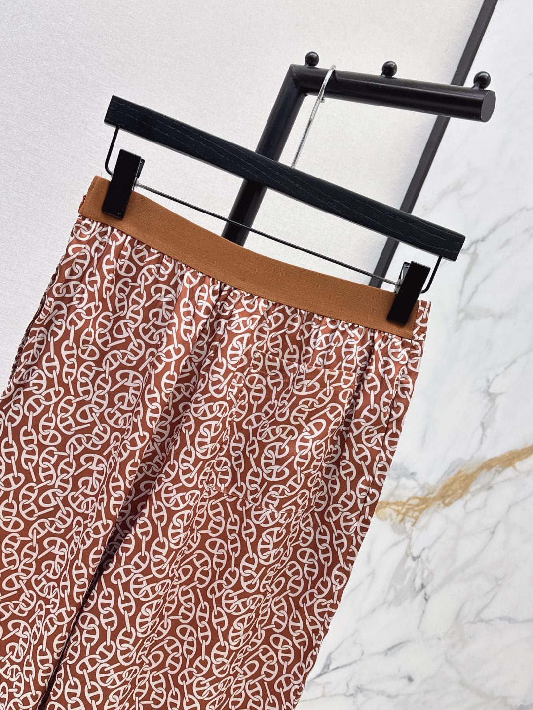 Burberry Monogram Print Wide-Leg Trousers