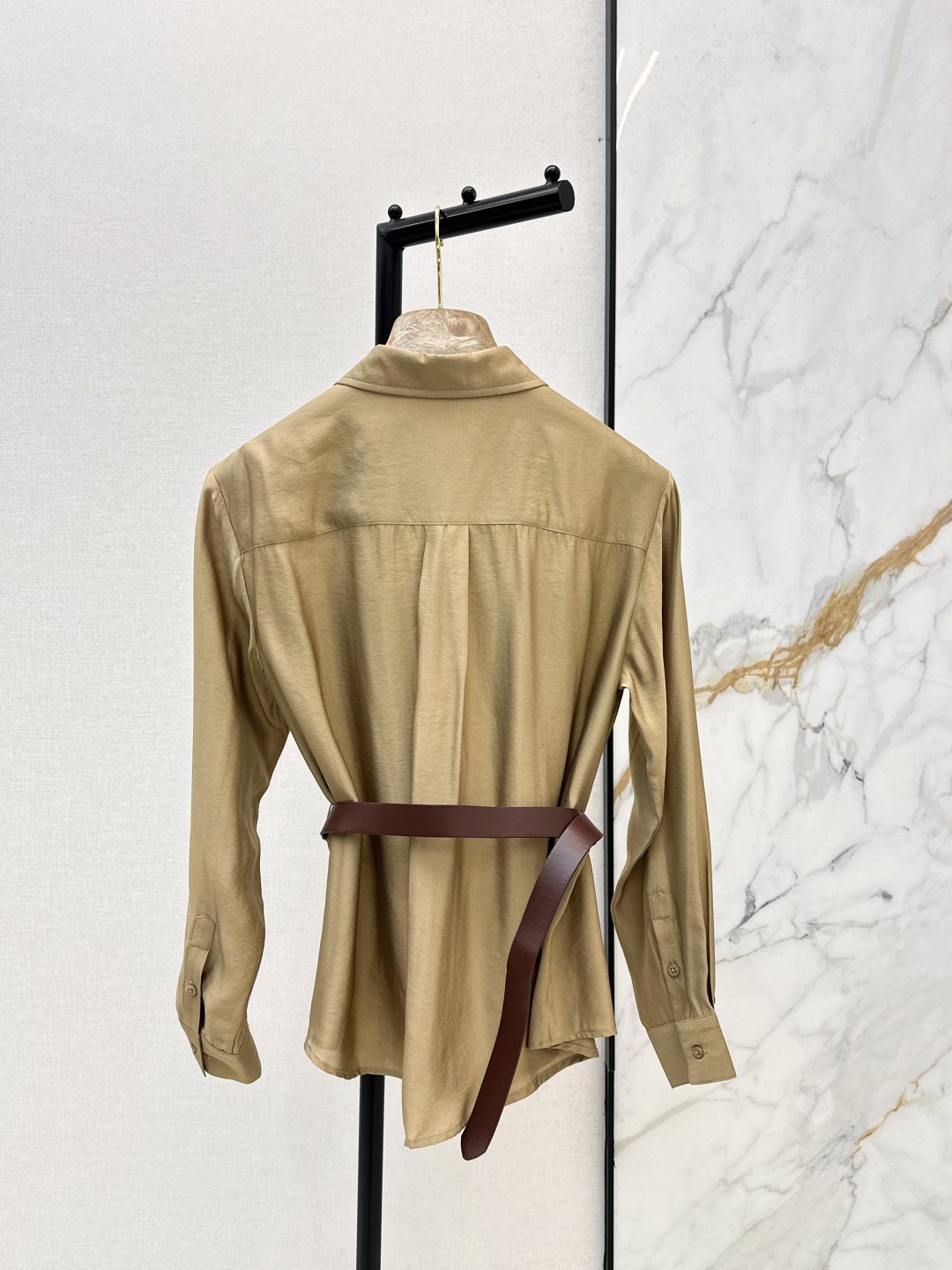 Luxury Oversized Cotton Utility Shirt with Belt
