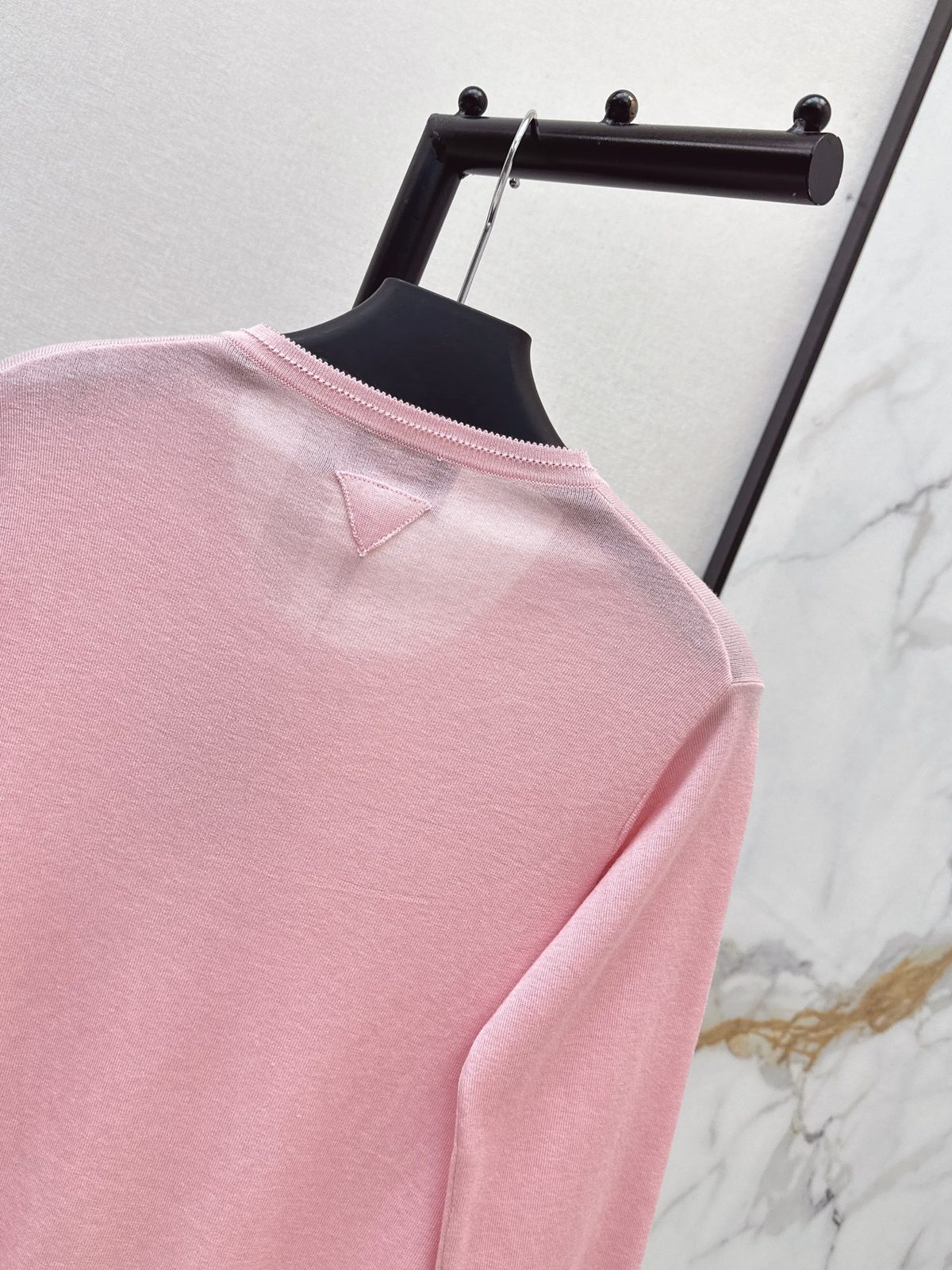 Prada Pink Crewneck Cardigan Sweater