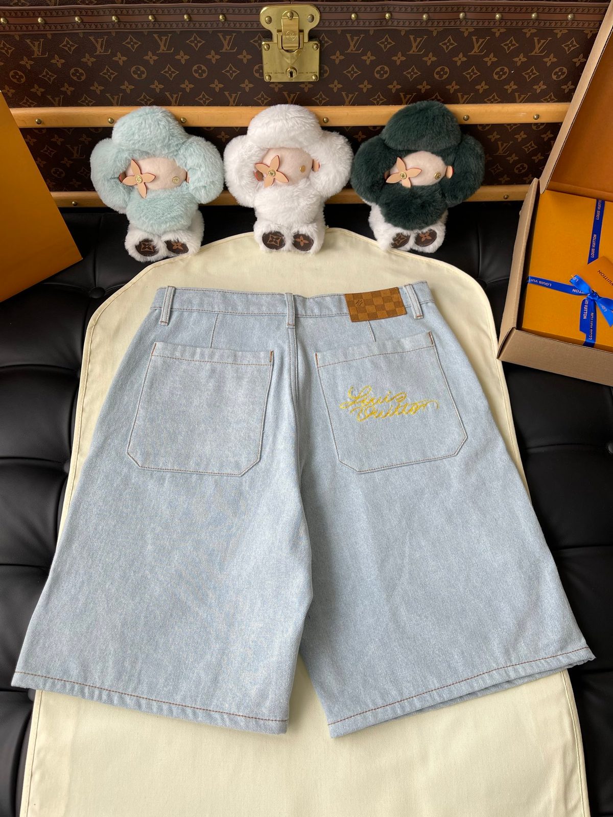 Louis Vuitton Monogram Light Blue Denim Shorts