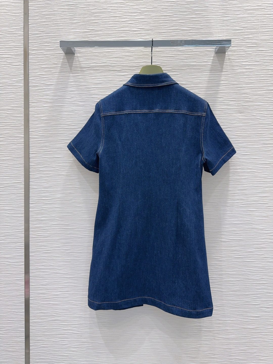 Gucci Short-Sleeve Denim Shirt Dress