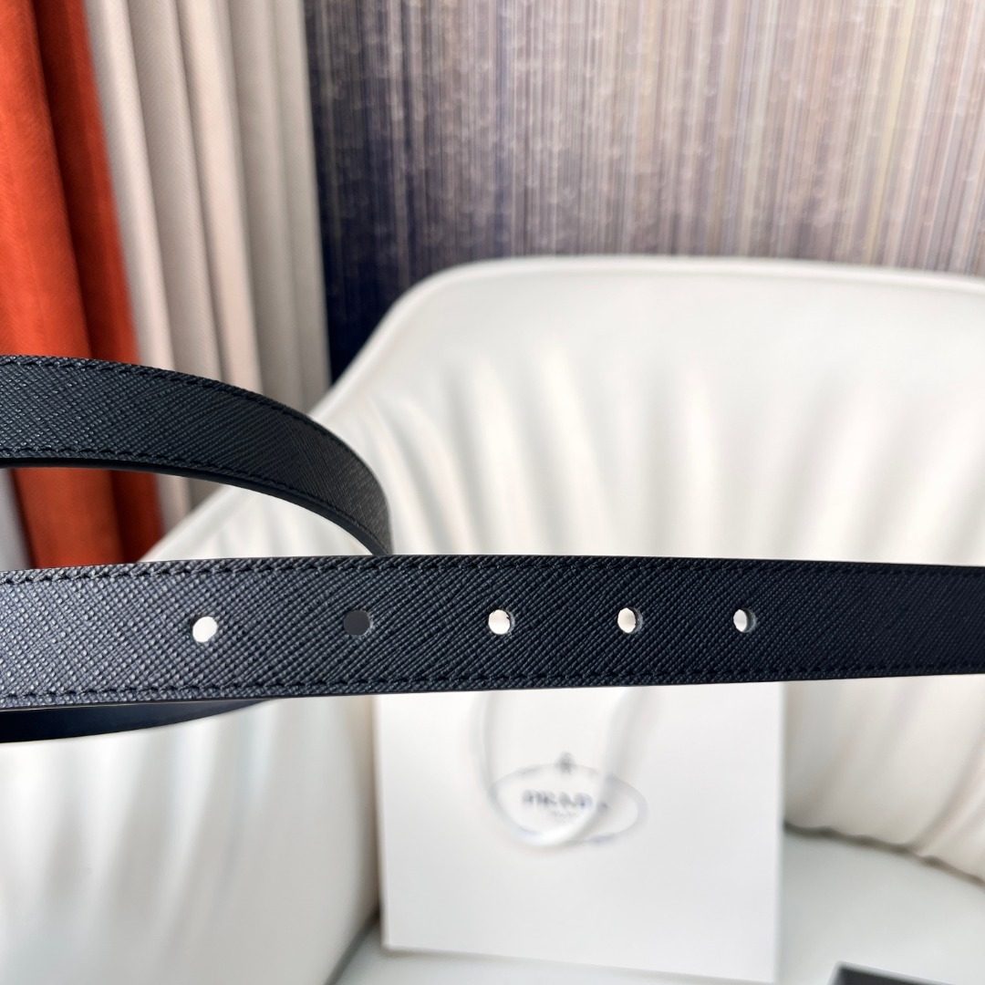 Prada Black Saffiano Leather Belt