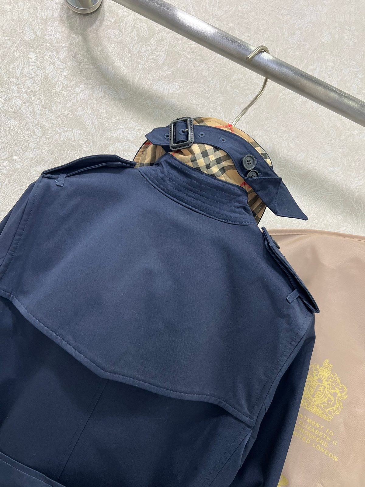 Burberry Double-Breasted Trench Coat Navy