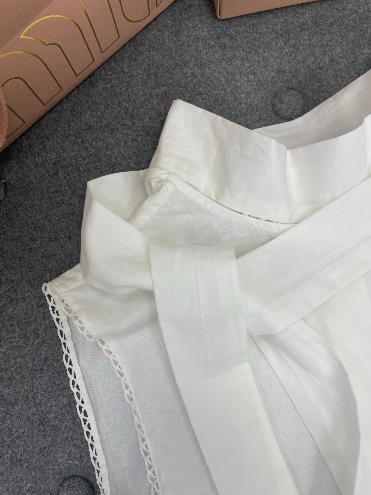 White Linen Short-Sleeve Casual Shirt