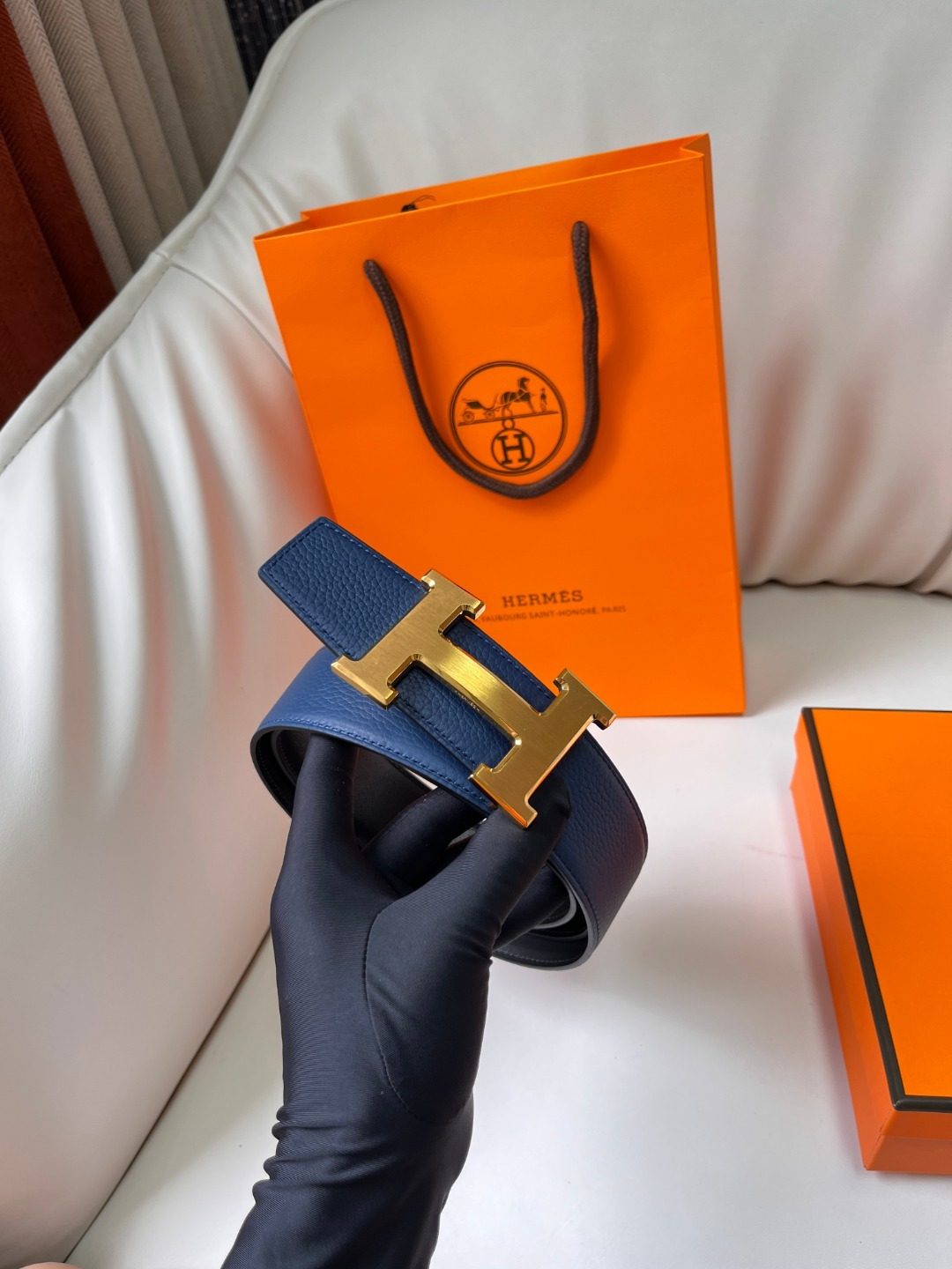 Hermès H Reversible Leather Belt