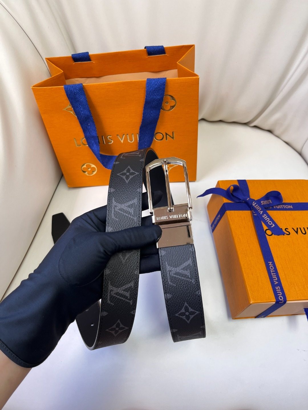 Louis Vuitton Damier Graphite Leather Belt