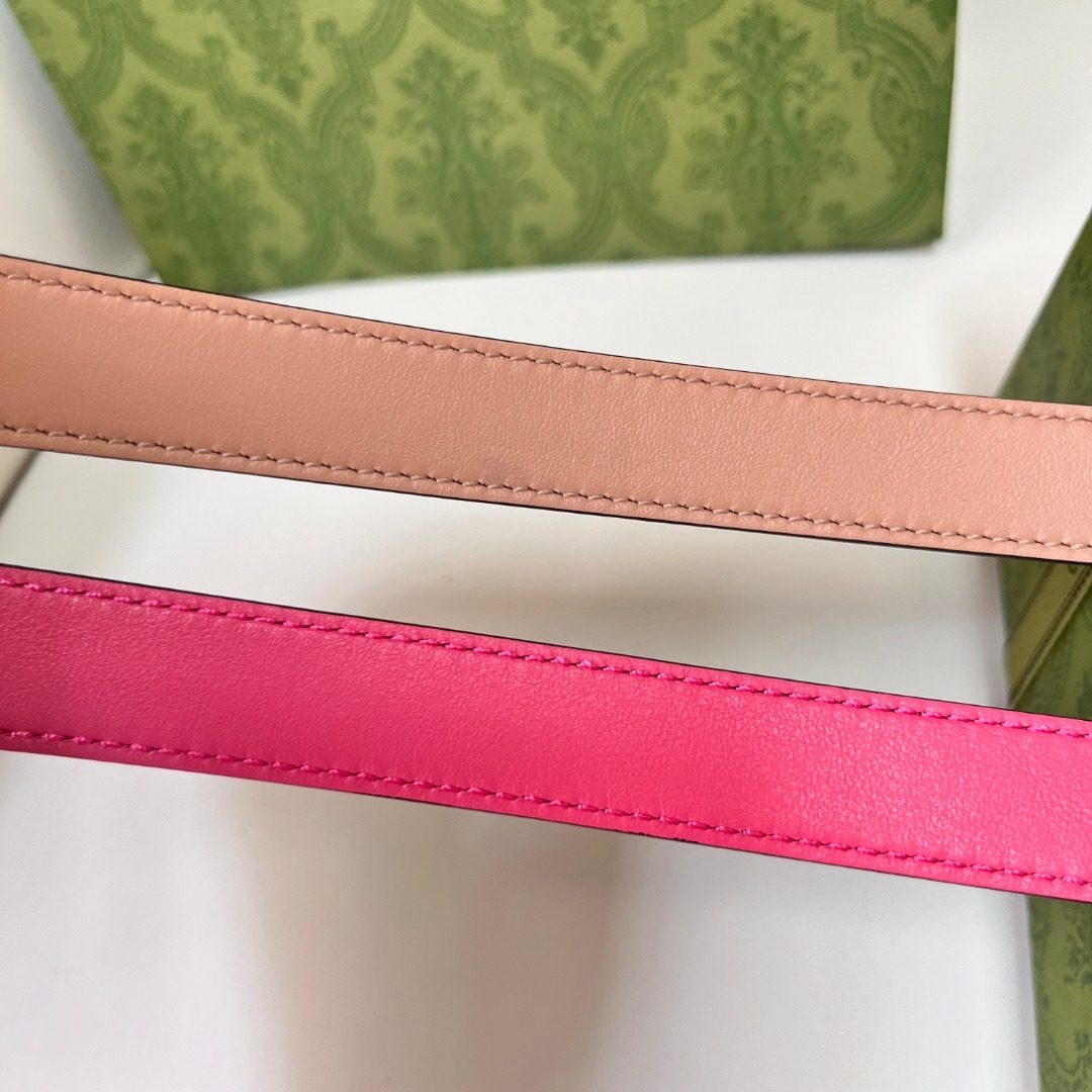 Gucci GG Marmont Leather Belt Pink