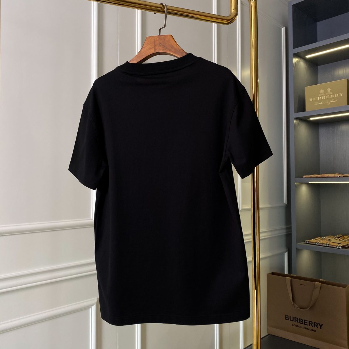 Burberry TB Logo Black Crewneck T-Shirt